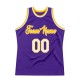 Custom Purple White-Gold Authentic Throwback Basketball Jersey