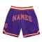 Custom Purple Orange-Silver Gray Authentic Throwback Basketball Shorts