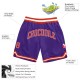 Custom Purple Orange-Silver Gray Authentic Throwback Basketball Shorts