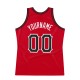 Custom Red Black-White Authentic Throwback Basketball Jersey