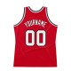 Custom Red White-Black Authentic Throwback Basketball Jersey