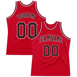 Custom Red Navy-White Authentic Throwback Basketball Jersey