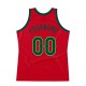 Custom Red Hunter Green-Neon Green Authentic Throwback Basketball Jersey