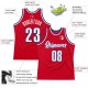 Custom Red White-Royal Authentic Throwback Basketball Jersey