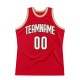 Custom Red White-Old Gold Authentic Throwback Basketball Jersey