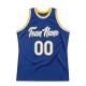 Custom Royal White-Gold Authentic Throwback Basketball Jersey