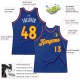 Custom Royal Gold-Orange Authentic Throwback Basketball Jersey