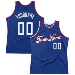 Custom Royal White-Red Authentic Throwback Basketball Jersey