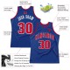 Custom Royal Red-White Authentic Throwback Basketball Jersey