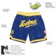 Custom Royal Gold-White Authentic Throwback Basketball Shorts