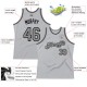 Custom Silver Gray Dark Gray-Black Authentic Throwback Basketball Jersey