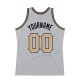 Custom Silver Gray Old Gold-Black Authentic Throwback Basketball Jersey