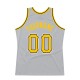 Custom Silver Gray Gold-Black Authentic Throwback Basketball Jersey