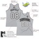 Custom Silver Gray Silver Gray-Black Authentic Throwback Basketball Jersey