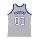 Custom Silver Gray White-Purple Authentic Throwback Basketball Jersey