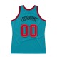 Custom Teal Red-Black Authentic Throwback Basketball Jersey