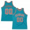 Custom Teal Orange-Silver Gray Authentic Throwback Basketball Jersey