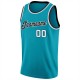 Custom Teal White-Black Round Neck Rib-Knit Basketball Jersey