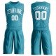 Custom Teal White Round Neck Suit Basketball Jersey