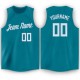 Custom Teal White Round Neck Basketball Jersey