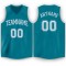 Custom Teal White V-Neck Basketball Jersey