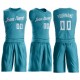 Custom Teal White Round Neck Suit Basketball Jersey