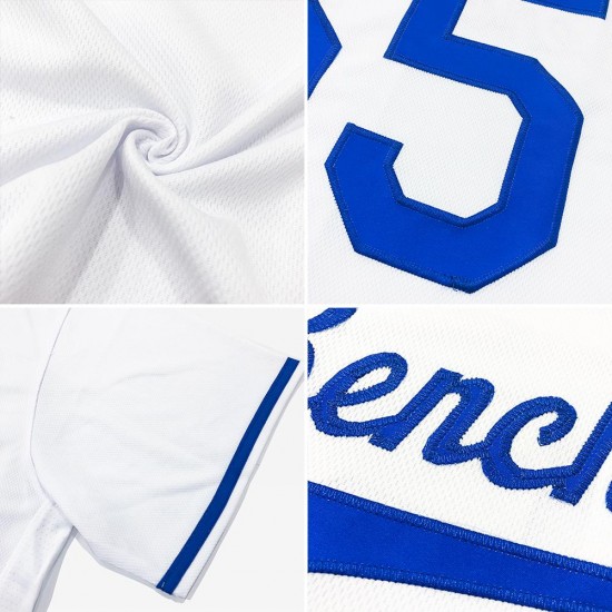 Custom White Royal-Red Authentic Throwback Rib-Knit Baseball Jersey Shirt