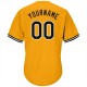 Custom Gold Black-White Authentic Throwback Rib-Knit Baseball Jersey Shirt