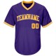 Custom Purple Gold-White Authentic Throwback Rib-Knit Baseball Jersey Shirt