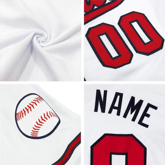 Custom White Navy Authentic Throwback Rib-Knit Baseball Jersey Shirt