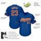 Custom Royal Orange-White Authentic Throwback Rib-Knit Baseball Jersey Shirt