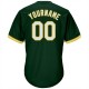 Custom Green White-Gold Authentic Throwback Rib-Knit Baseball Jersey Shirt