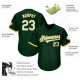 Custom Green White-Gold Authentic Throwback Rib-Knit Baseball Jersey Shirt