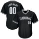 Custom Black White Authentic Throwback Rib-Knit Baseball Jersey Shirt