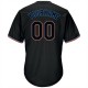 Custom Black Black-Powder Blue Authentic Throwback Rib-Knit Baseball Jersey Shirt