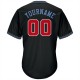 Custom Black Red-Light Blue Authentic Throwback Rib-Knit Baseball Jersey Shirt