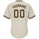 Custom Cream Navy-Gold Authentic Throwback Rib-Knit Baseball Jersey Shirt