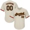 Custom Cream Black-Orange Authentic Throwback Rib-Knit Baseball Jersey Shirt