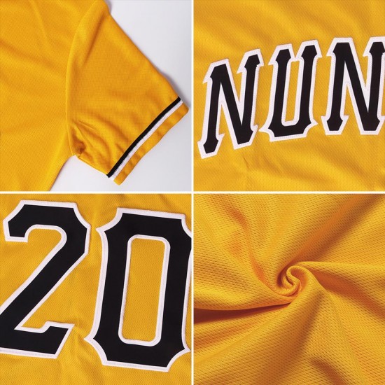 Custom Gold Purple-White Authentic Throwback Rib-Knit Baseball Jersey Shirt