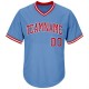 Custom Light Blue Red-White Authentic Throwback Rib-Knit Baseball Jersey Shirt