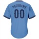 Custom Light Blue Navy Authentic Throwback Rib-Knit Baseball Jersey Shirt