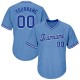 Custom Light Blue Royal-White Authentic Throwback Rib-Knit Baseball Jersey Shirt