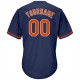 Custom Navy Orange-White Authentic Throwback Rib-Knit Baseball Jersey Shirt