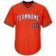 Custom Orange Navy-Gold Authentic Throwback Rib-Knit Baseball Jersey Shirt