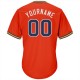 Custom Orange Navy-Gold Authentic Throwback Rib-Knit Baseball Jersey Shirt