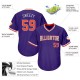 Custom Purple Orange-Gray Authentic Throwback Rib-Knit Baseball Jersey Shirt