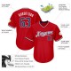 Custom Red Navy-White Authentic Throwback Rib-Knit Baseball Jersey Shirt