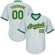 Custom White Kelly Green Strip Kelly Green-Gold Authentic Throwback Rib-Knit Baseball Jersey Shirt