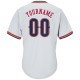 Custom White Navy-Red Authentic Throwback Rib-Knit Baseball Jersey Shirt