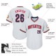 Custom White Navy-Red Authentic Throwback Rib-Knit Baseball Jersey Shirt